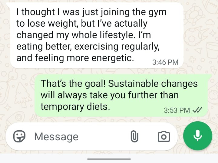 Client Feedback - Changed whole lifestyle