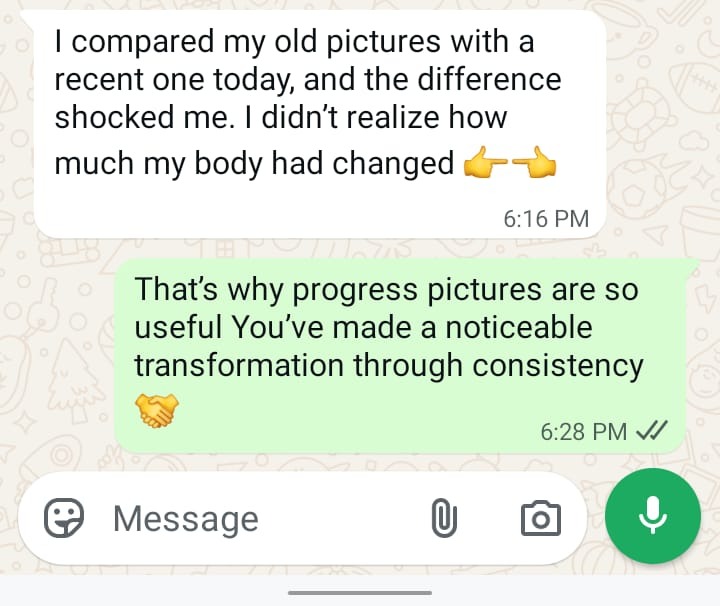 Client Feedback - Shocked by progress pictures